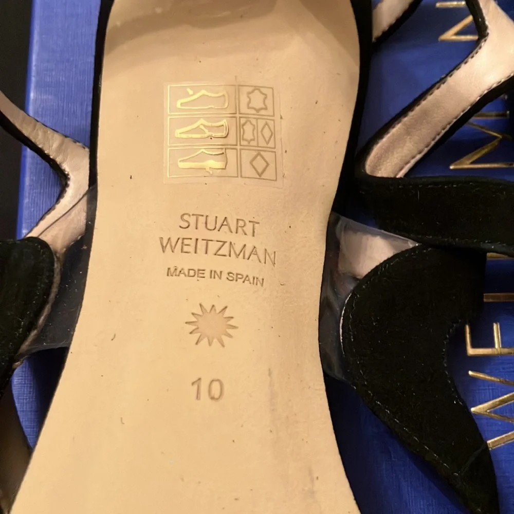 Stuart Weitzman, Mariposa 80 Heeled Sandal, Black, US 10